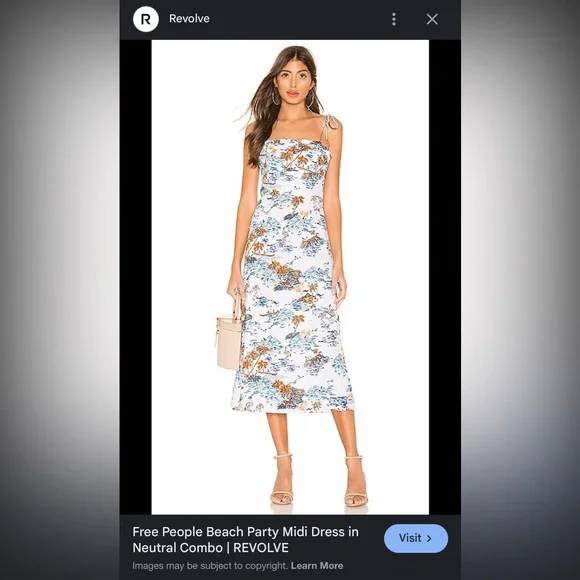 Free People Beach Party Flamingo Midi Linen Blend Dress - Picture 16 of 16